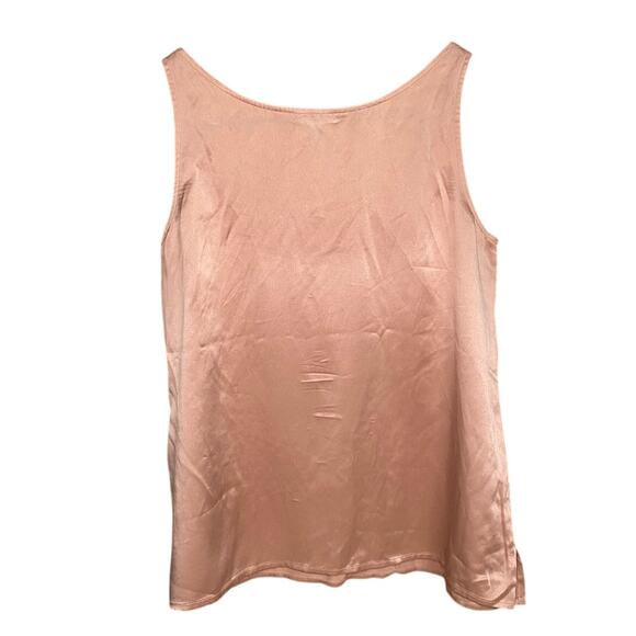 Eileen Fisher Silk Georgette Crepe Tank Top - Pink Rose size S - Picture 3 of 9